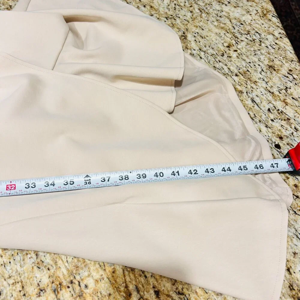 FEHAUTE NWT Apricot White Sleeveless Midi Elegant Dress with Waist Twist, 8 - Picture 10 of 10